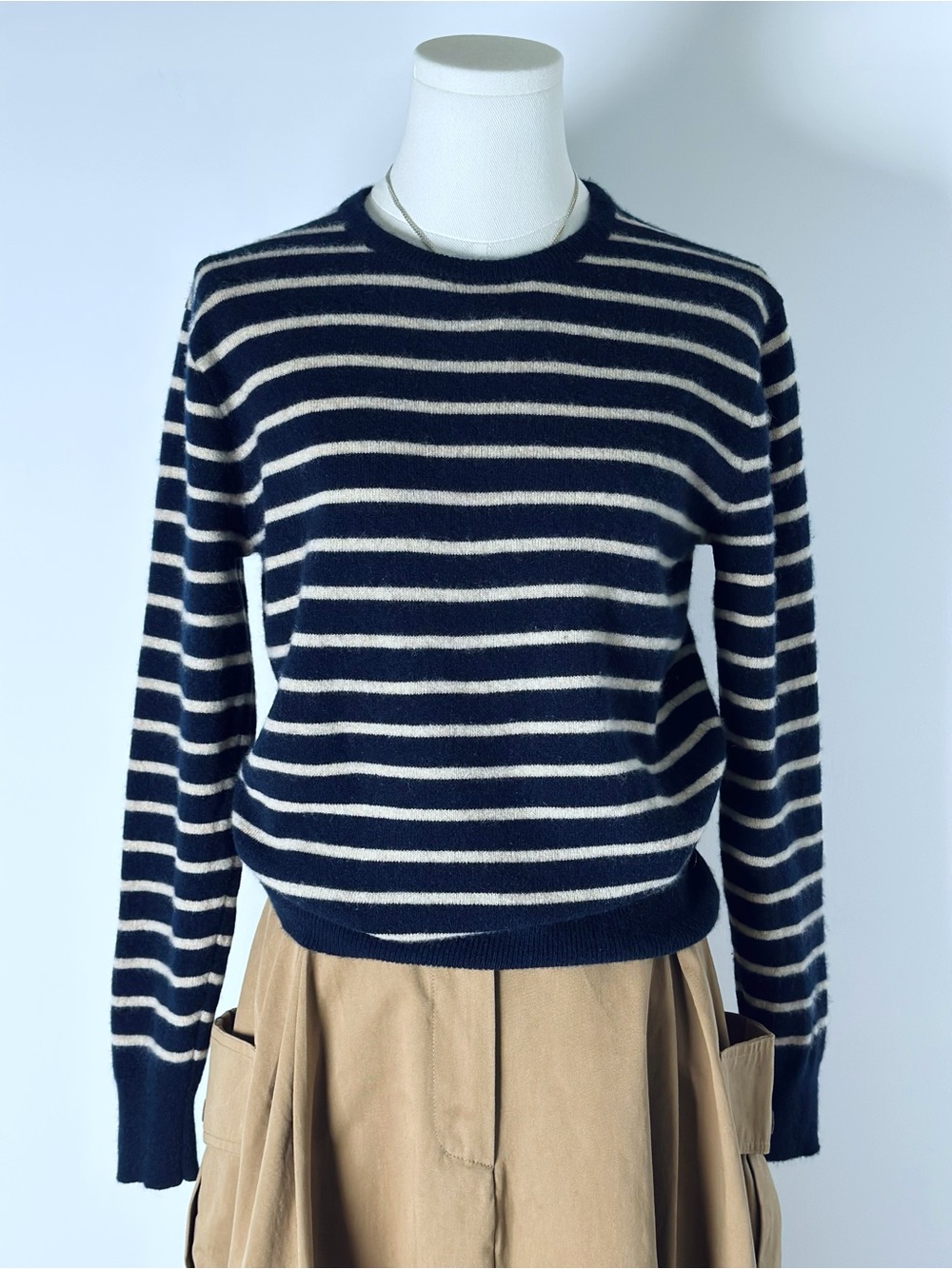 J.Crew Excellent 100% Cashmere Striped Crewneck Sweater Women’s XS